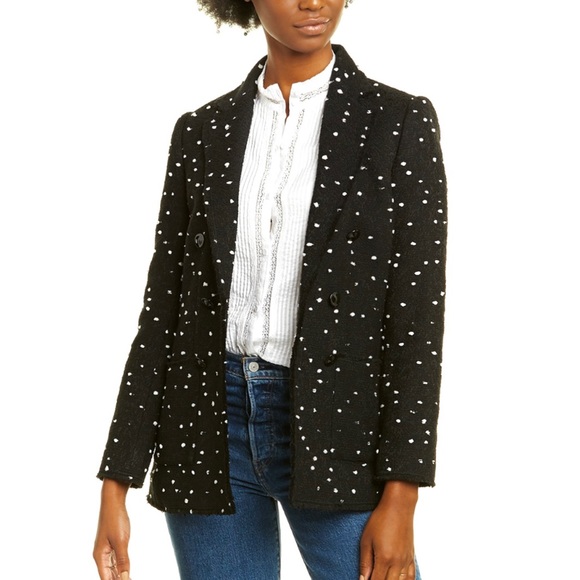 Rebecca Taylor Jackets & Blazers - REBECCA TAYLOR BLACK BOUCLE DOT TWEED BLAZER
